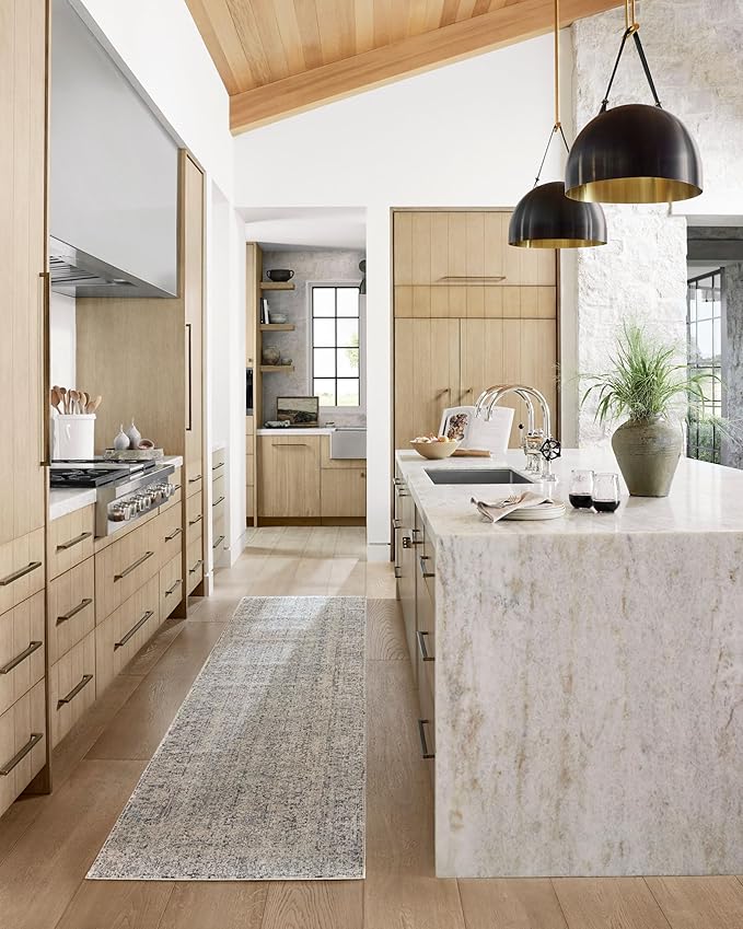 Loloi Amber Lewis Alie Collection ALE-01 Stone/Mist 5'-3'' x 7'-9'', .13'' Pile Height, Area Rug