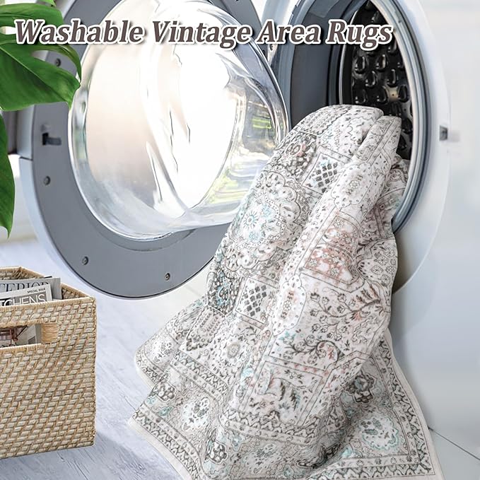 8x10 Extra Large Area Rug Living Room, Modern Neutral Washable Boho Area Rug for Bedroom (Grey)