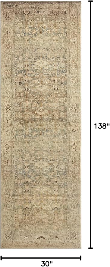 Loloi Margot Collection MAT-04 Antique/Sage 2'-6" x 11'-6" Runner Rug feat. CloudPile, No-Shed Easy Clean Large Patterned Area Rug for Living Room, Bedroom, Dining Area