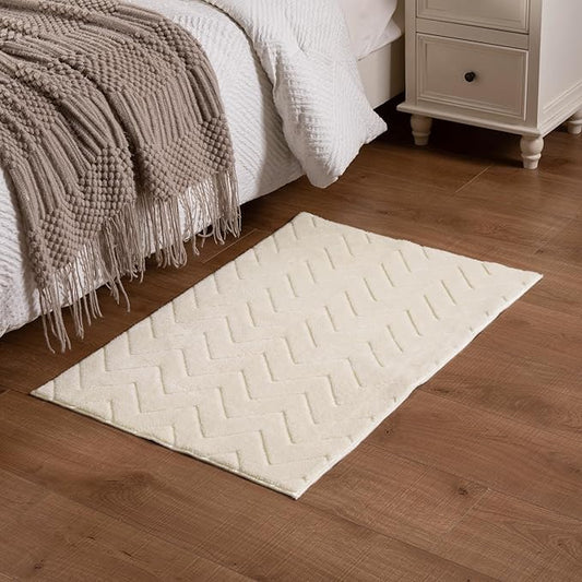 Entryway Area Rug 2X3,Washable Rugs with Non-Slip TPR Backing,Fluffy Soft Feeling,Door Mat Indoor Entrance Rug for Bedroom Hallway Kitchen Bathroom,Beige