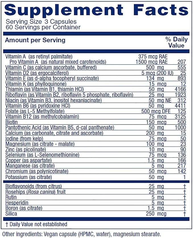Vitanica Women's Symmetry, High Potency Daily Multivitamin, Vegan/Vegetarian, 180 Capsules