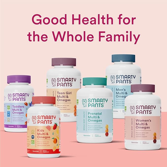 SmartyPants Women's Multivitamin Gummies, Sugar Free: Biotin, Methylfolate, Omega 3 (ALA), Vitamin D3, C, Vitamin B12, B6, A, K & Zinc, Inositol, Gluten Free, 60 Count (20 Day Supply)