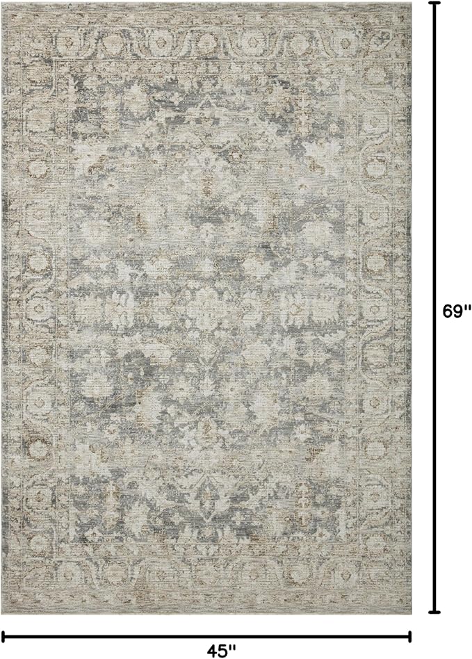 Loloi Amber Lewis Honora Collection HON-02 Slate/Beige 3'-9" x 5'-9" Accent Rug