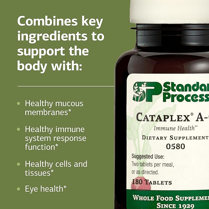 Standard Process Cataplex A-C - Supplement for Immune & Healthy Cell Support with Vitamins C & A - Aids Eye Health - Contains Ingredients with Antioxidant Activity - 180 Tablets (90 Servings)