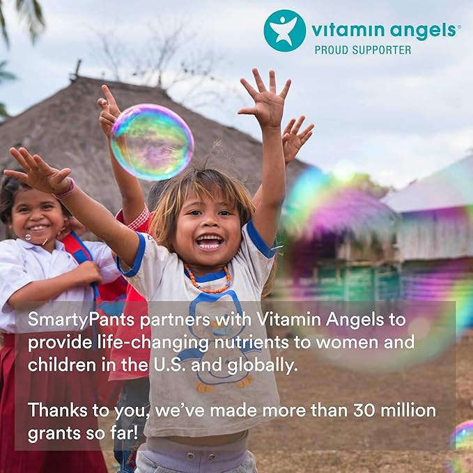 SmartyPants Fiber Supplement & Multivitamin for Men & Women: Multivitamin Fiber Gummies with Vitamin D3, C, Vitamin B12, B6, A, K & Zinc, Omega 3 Fish Oil (EPA/DHA), Biotin, 180 Count (30 Day Supply)