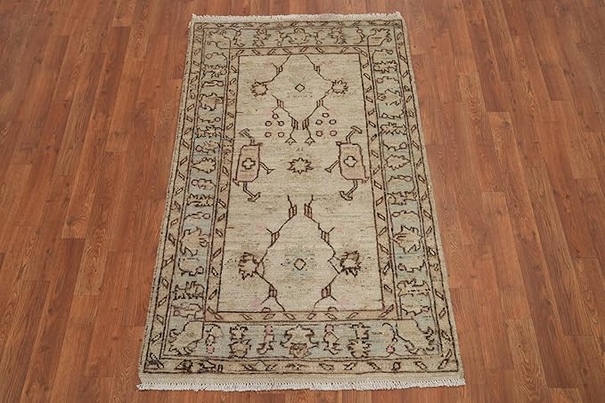 Rug Source Transitional Collection, Beige Accent Rug/Foyer Rug, Oushak Turkish Rugs (3X5)
