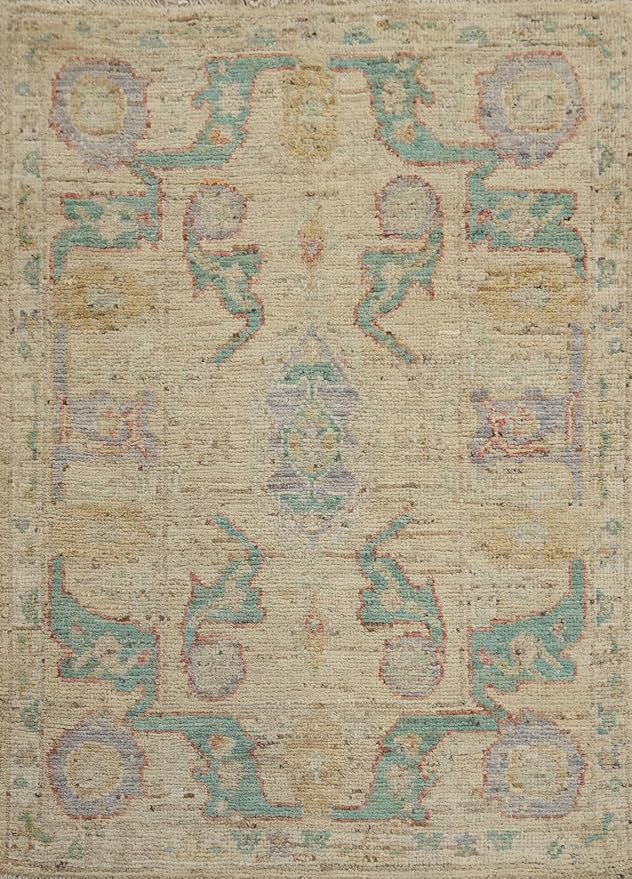 Rug Source Transitional Collection, Beige Accent Rug/Foyer Rug, Oushak Turkish Rugs (3X4)