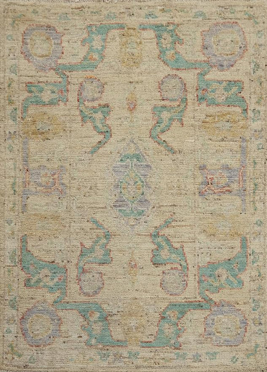 Rug Source Transitional Collection, Beige Accent Rug/Foyer Rug, Oushak Turkish Rugs (3X4)