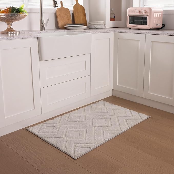 Entryway Area Rug 2X3,Washable Rugs with Non-Slip TPR Backing,Fluffy Soft Feeling,Door Mat Indoor Entrance Rug for Bedroom Hallway Kitchen Bathroom,Grey