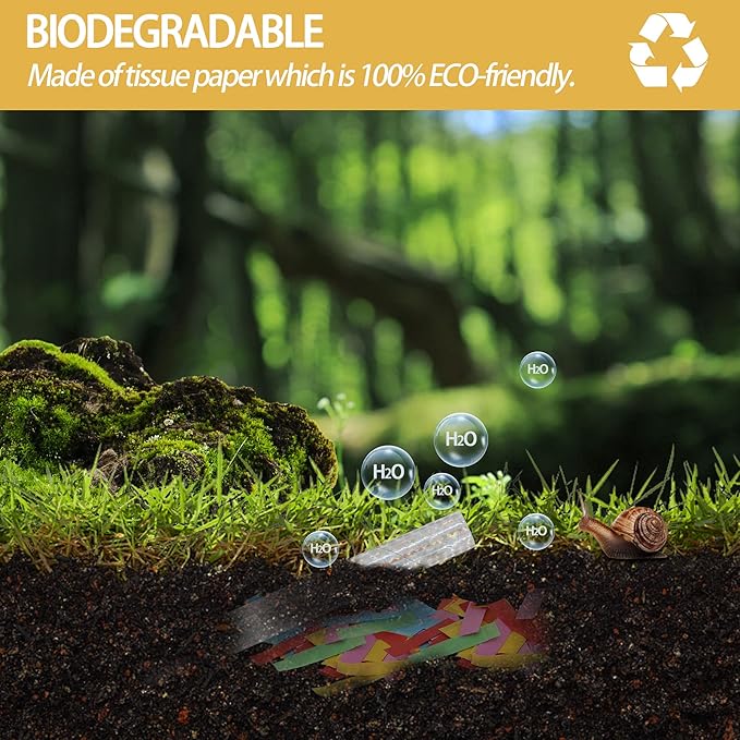 30 Pieces Colorful Confetti Sticks, Compostable Tissue Paper, Shoot Poppers, Handheld Flick Sticks for Indoor/Outdoor Weddings, Birthdays, Celebrations, Events, Party Supplies (7.8in)