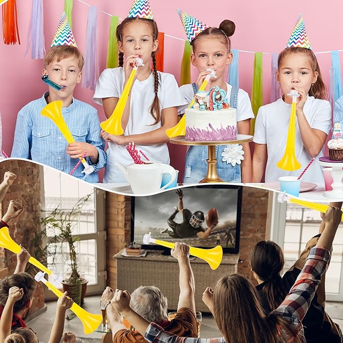 8 Pcs 10.24 Inch Collapsible Stadium Horn Plastic Vuvuzela Trumpet Horn Loud Sound Noise Maker for Sporting Events Graduation Games School Sports Party Supplies (Color Set 4)
