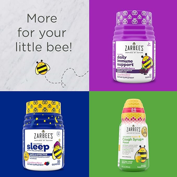 Zarbee's Kid's Complete Daily Multivitamin + Probiotic Gummies with Vitamins A B C D E & zinc for Digestive Health Easy To Chew, Natural Fruit 70 Count