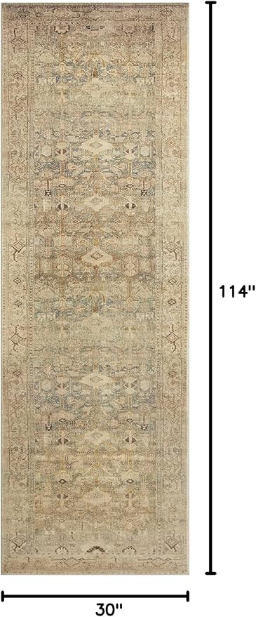 Loloi Margot Collection MAT-04 Antique/Sage 2'-6" x 9'-6" Runner Rug feat. CloudPile, No-Shed Easy Clean Large Patterned Area Rug for Living Room, Bedroom, Dining Area