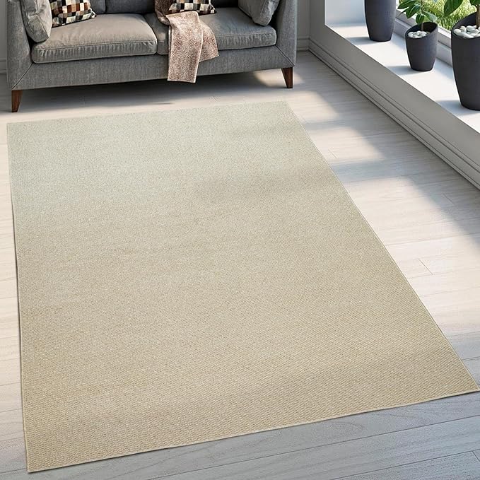 5'x7' Washable Area Rug for Living Room Natural Berber Rug Bedroom Non-Slip Rugs No Shed Faux Jute-Look Area Rugs Non-Skid Washable Area Rug (Camel, 5X7)