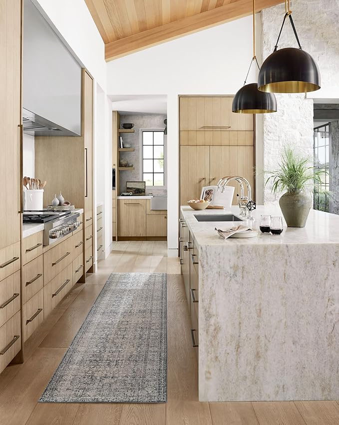 Loloi Amber Lewis Alie Collection ALE-03 Charcoal/Dove 7'-10'' x 7'-10'', .13'' Pile Height, Round Area Rug