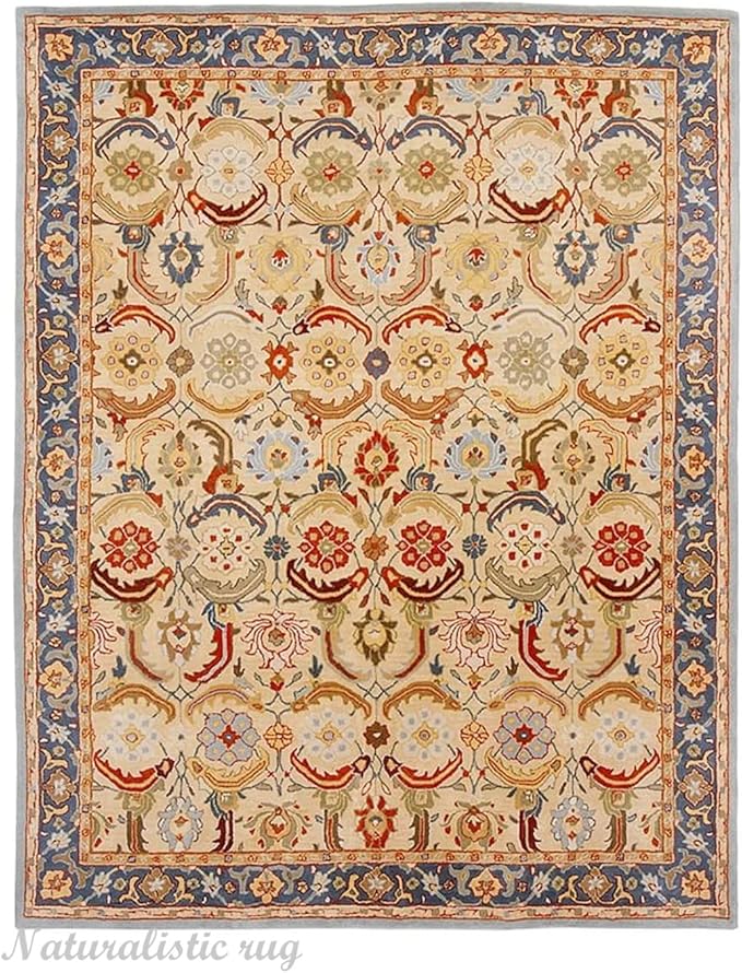 Handmade Tufted 100% Wool Area Rug Traditional Rug Bedroom Living Room Office for Luxury Home (Multi Red, 10' x 14')