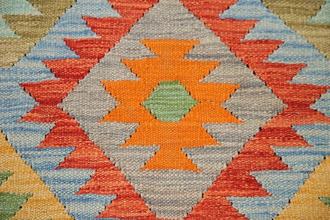 Rug Source Southwestern Collection, 10 Ft Runner Runner Rug, Hand Woven Multi-Colored Geometric Rug, Oriental 100% Wool Carpet for Foyer, Entryway and Hallway