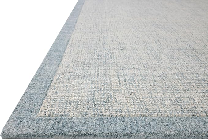 Loloi Magnolia Home by Joanna Gaines Henley Collection HNY-01 Ivory/Blue 2'-6" x 7'-6" Runner Rug