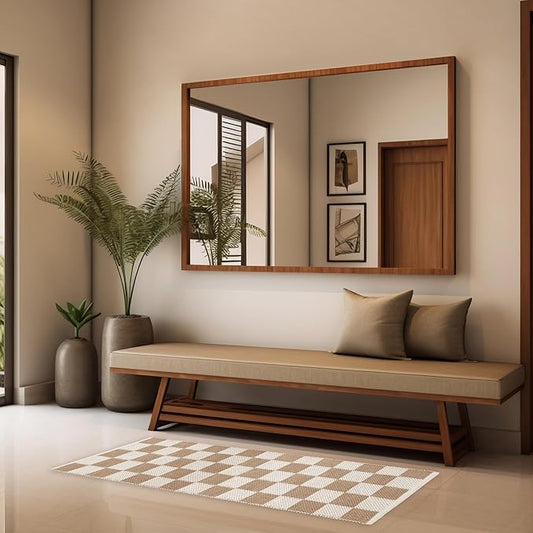 REDEARTH · Jute Cotton Area Rug - 2'x6' Rectangular Rug, Sustainable Handwoven, Non-Shedding, Soft & Durable – Reversible, Neutral Tones for Home Décor in Living Room, Dining Room, Bedroom