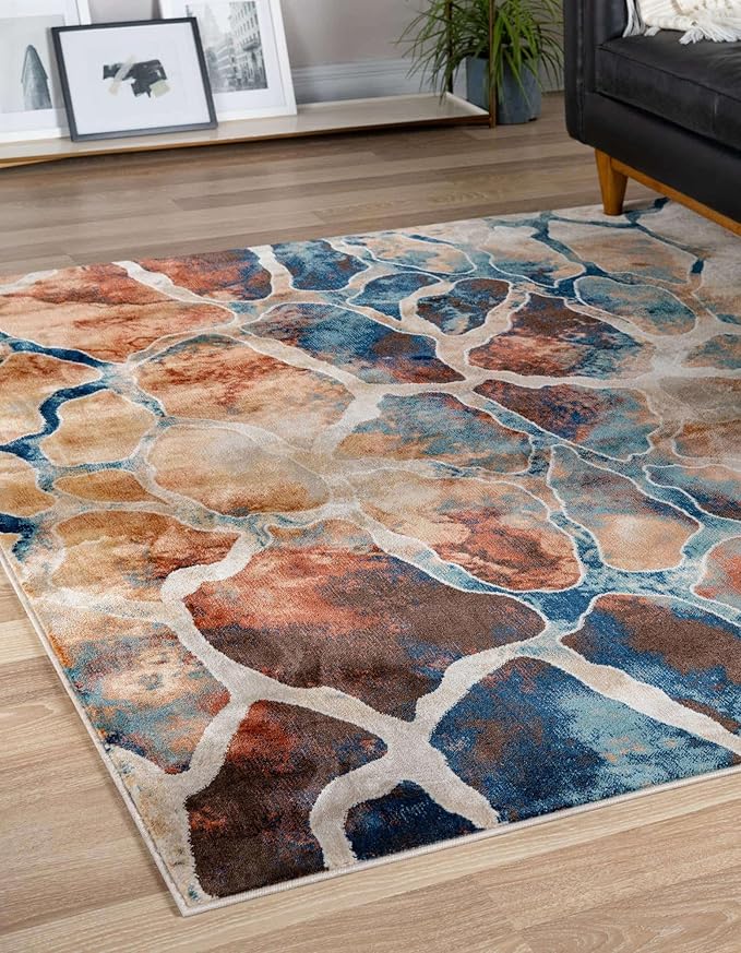 Unique Loom Mystic Collection Area Rug - Fitz Roy (10' Square, Brick Red/ Brown)