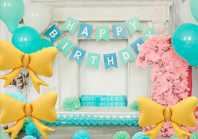 3 Pcs Bow Big Balloon Macaron Yellow Bow Theme Birthday Party Baby Shower Girl Party Decoration Supplies