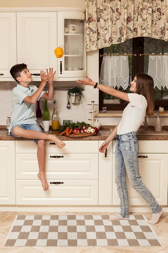 REDEARTH · Jute Cotton Area Rug - 2'x6' Rectangular Rug, Sustainable Handwoven, Non-Shedding, Soft & Durable – Reversible, Neutral Tones for Home Décor in Living Room, Dining Room, Bedroom, Set of 2