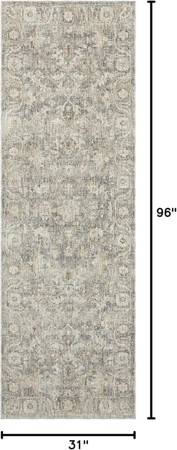Loloi Amber Lewis Honora Collection HON-02 Slate/Beige 2'-7" x 8'-0" Runner Rug