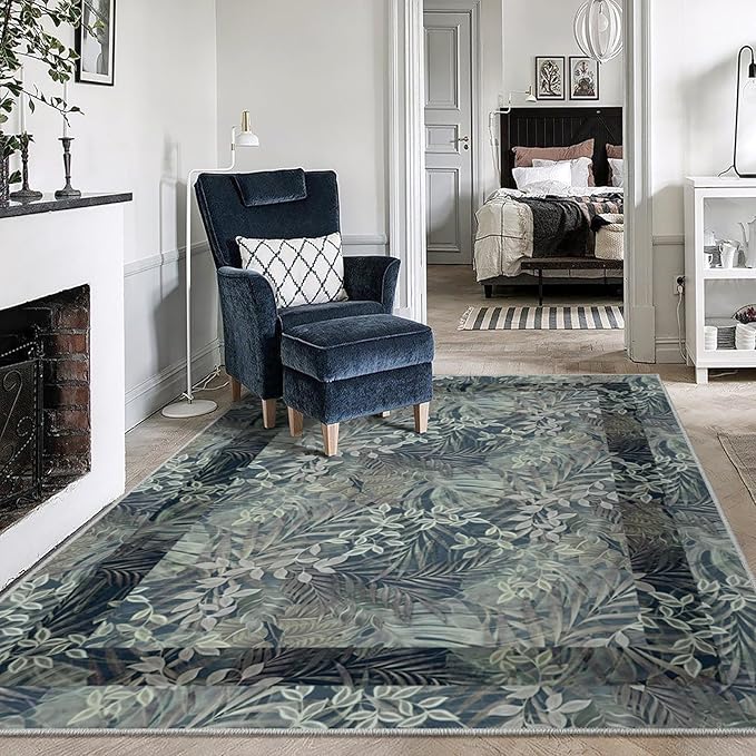 Area Rugs - 8x10 Rugs for Living Room,Non Slip Indoor Boho Area Rug Carpet Home Décor for Entryway, Bedroom, Dining Room (Sage Green)