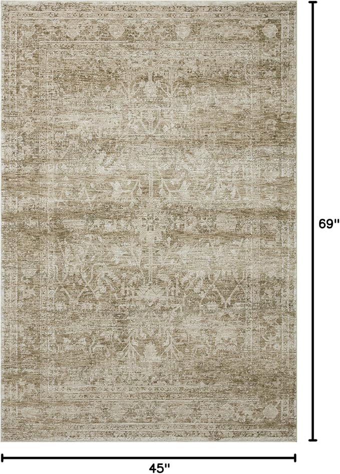 Loloi Amber Lewis Honora Collection HON-01 Khaki/Beige 3'-9" x 5'-9" Accent Rug