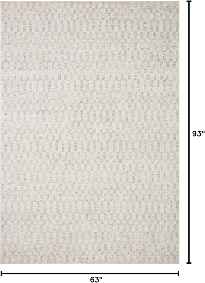 Loloi Kamala Collection KAM-05 Ivory/Grey 5'-3" x 7'-9" Area Rug