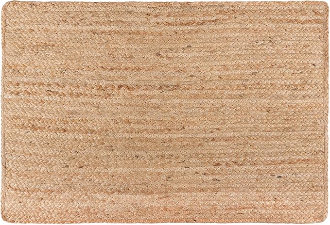 REDEARTH · Rectangular Area Rug - 2'x3' Braided Natural Jute - Artisan Made Boho Jute Rugs for Bedroom - Kitchen - Living Room - Farmhouse - Aesthetic Home Decor- Handmade Vintage Decor