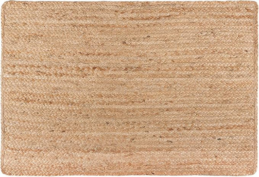 REDEARTH · Rectangular Area Rug - 2'x3' Braided Natural Jute - Artisan Made Boho Jute Rugs for Bedroom - Kitchen - Living Room - Farmhouse - Aesthetic Home Decor- Handmade Vintage Decor