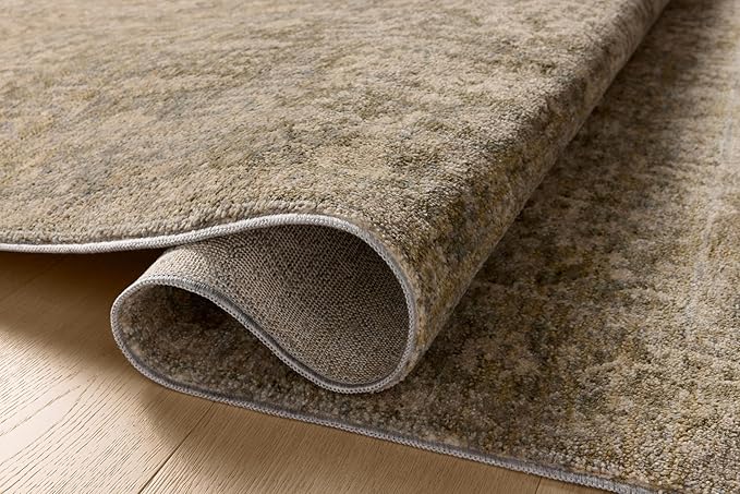 Loloi Magnolia Home by Joanna Gaines Junie Collection JUE-02 Moss/Natural 2'-7" x 8'-0", .38 Pile Height, Runner Rug