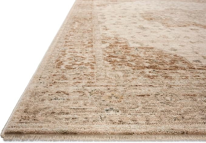 Loloi Magnolia Home by Joanna Gaines Junie Collection JUE-04 Natural/Clay 7'-10" x 10'-2", .38" Pile Height, Area Rug