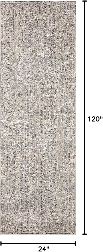 Loloi Amber Lewis Alie Collection ALE-01 Stone/Mist 2'-7'' x 10'-0'', .13'' Pile Height, Runner Rug