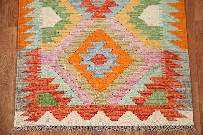 Rug Source Southwestern Collection, 10 Ft Runner Runner Rug, Hand Woven Multi-Colored Geometric Rug, Oriental 100% Wool Carpet for Foyer, Entryway and Hallway