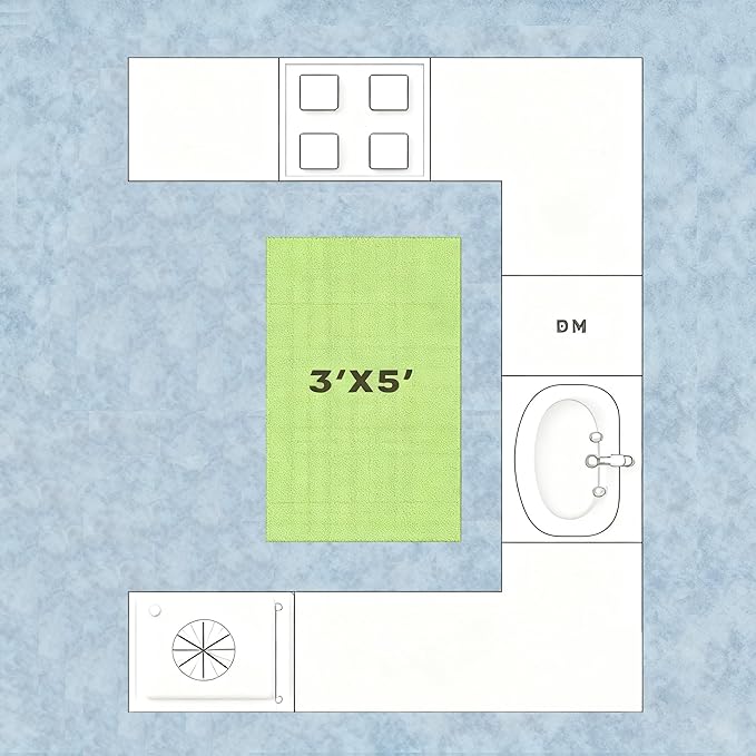 entryway Rug 3×5 Washable Green Kitchen Small Rugs