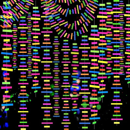 60feet UV Neon Paper Garland Stripe Neon Streamers Black Light Neon DecorationsGlow Party UV Reactive Neon Party Favors Glow in The Dark Party Supplies and Decorations for Wedding Birthday Banners