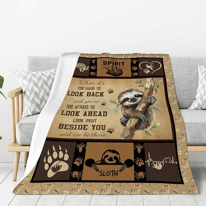 Sloth Blanket Sloths Throw Blanket Fleece Flannel Bedding Sloth Stuff Gifts for Women Men Boys Girls Lovers Adult Plush for Couch Sofa Bed Decor 50"X40"