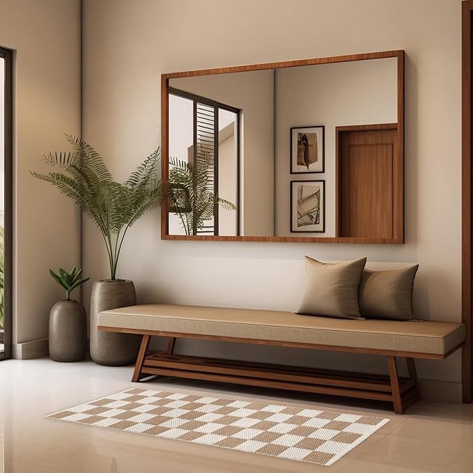 REDEARTH · Jute Cotton Area Rug - 2'x6' Rectangular Rug, Sustainable Handwoven, Non-Shedding, Soft & Durable – Reversible, Neutral Tones for Home Décor in Living Room, Dining Room, Bedroom, Set of 2