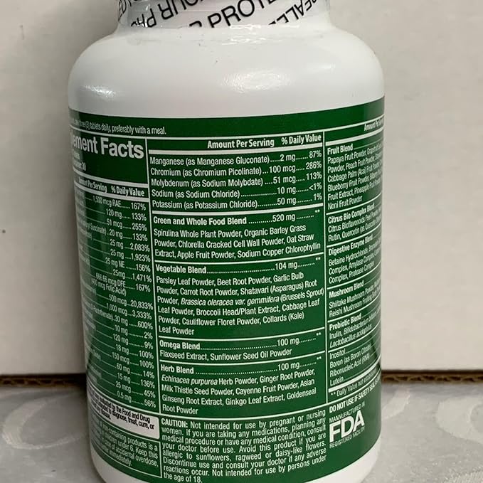 Whole Food Multivitamin for Men and Women Complete Daily Superfood Vitamins Plus Minerals Digestive Enzymes, Probiotics and Omegas. Plant Based Multi Vitamin, Non GMO (1)