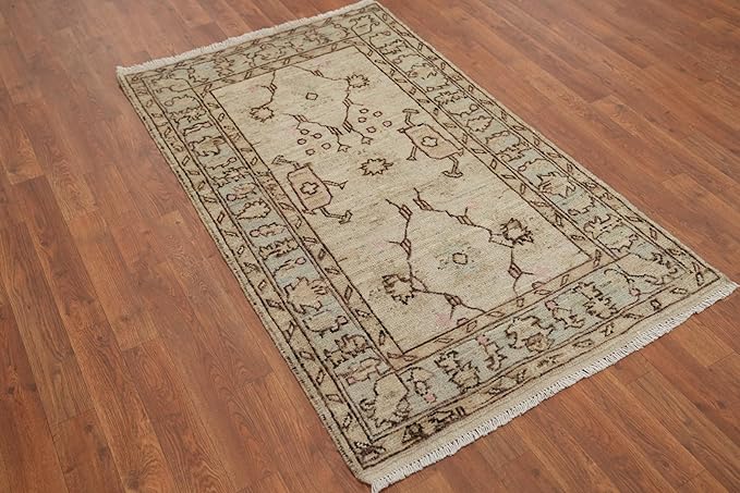 Rug Source Transitional Collection, Beige Accent Rug/Foyer Rug, Oushak Turkish Rugs (3X5)