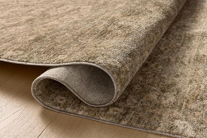 Loloi Magnolia Home by Joanna Gaines Junie Collection JUE-06 Lagoon/Natural 7'-10" x 7'-10", .38" Pile Height, Round Area Rug