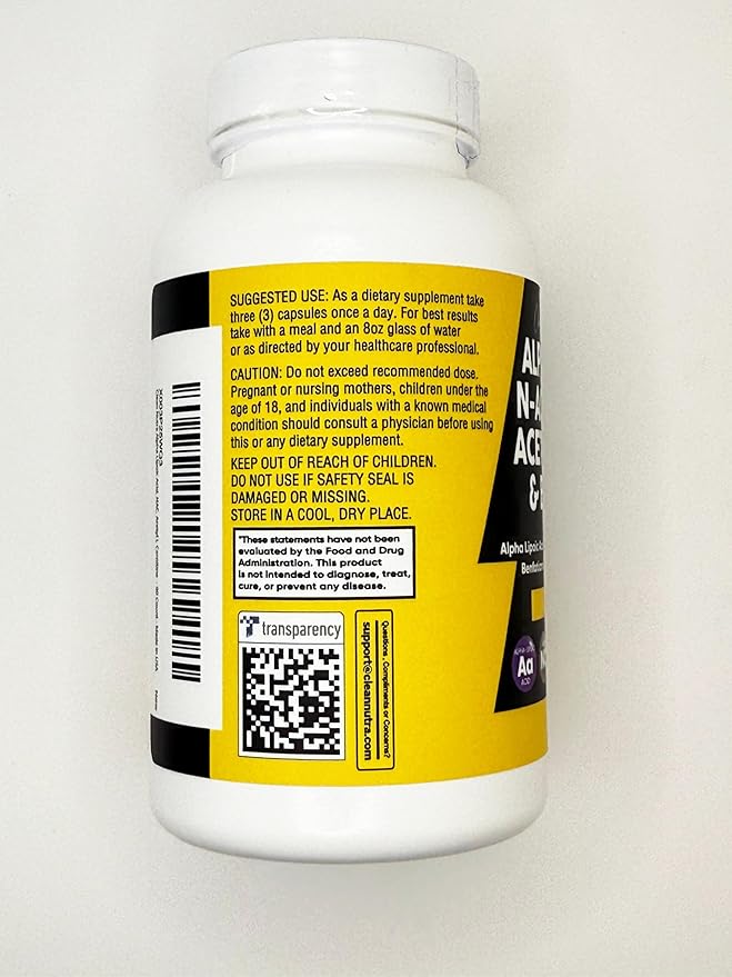 Alpha Lipoic Acid 600mg N-Acetyl Cysteine 600mg Acetyl L-Carnitine 500mg Benfotiamine 300mg - Nerve Support Supplement for Women and Men with Vitamin B1, B6 & B12 - Made in USA 90 Caps