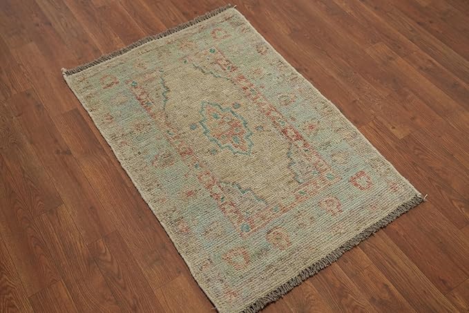 Rug Source Transitional Collection, Beige Accent Rug/Foyer Rug, Oushak Turkish Rugs (2X3)