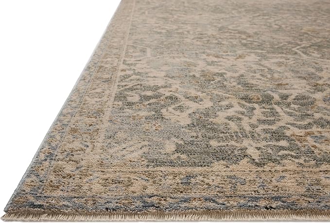 Loloi Magnolia Home by Joanna Gaines Junie Collection JUE-01 Blue/Natural 2'-7" x 8'-0", .38 Pile Height, Runner Rug