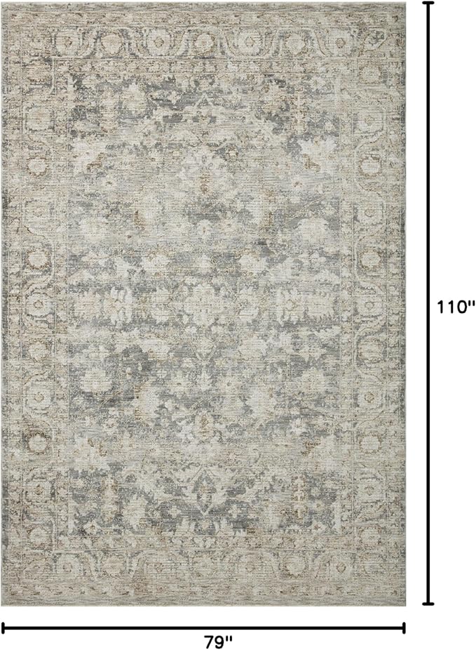 Loloi Amber Lewis Honora Collection HON-02 Slate/Beige 6'-7" x 9'-2" Area Rug