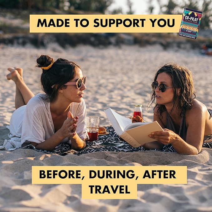 Travel Vitamin Supplement for Flight and Daily, Jet Lag, Energy, Immune, Digestion Support, Promote Calmness with Ashwagandha, Rhodiola, Chia & D3 for Better Sleep & Mood | Vegan, 60 Count