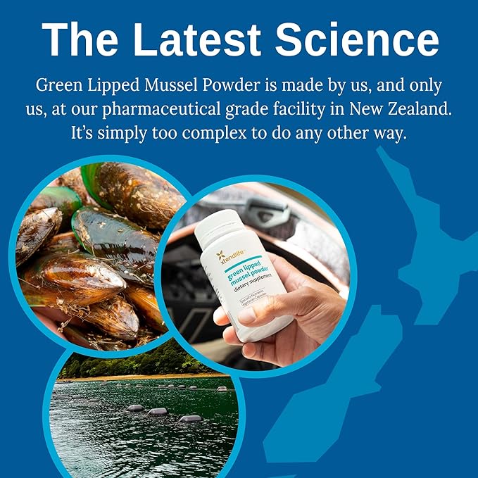 Xtendlife Green Lipped Mussel Powder - 2400mg Supplement with Omega-3 Fatty acids from New Zealand for Joint Health, 120 Capsules (2 Pack)