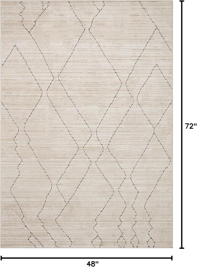 Loloi Darby Collection DAR-03 Sand/Charcoal 4'-0" x 6'-0" Accent Rug